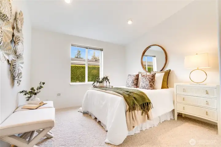 Bedroom 1 faces east.