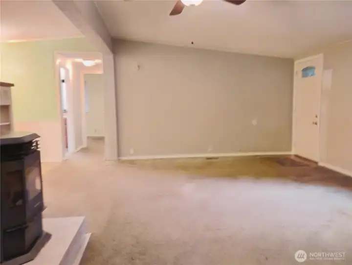 The Living room opens to the dining room.