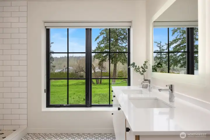 The view continues into the luxurious ensuite bathroom