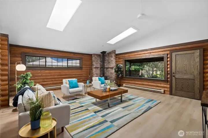 Upon entering your retreat, you are greeted by a cozy living room.