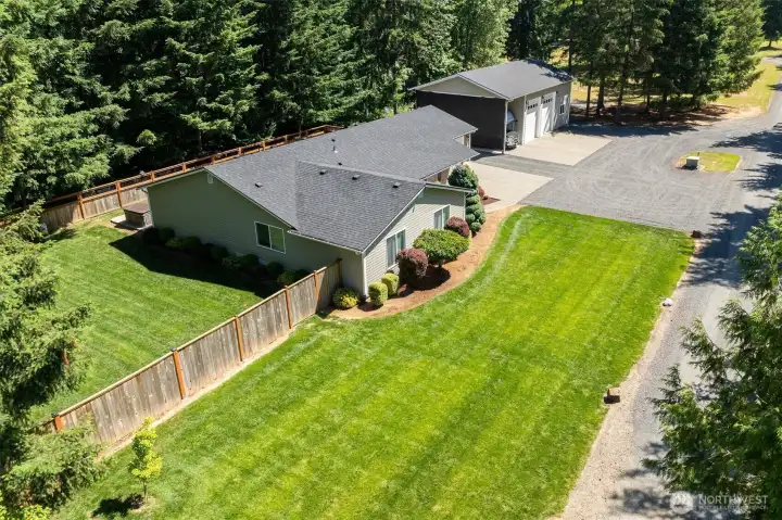 New lawn with sprinkler system.