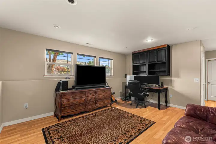 Spacious family room on lower level Spacious family room on lower level