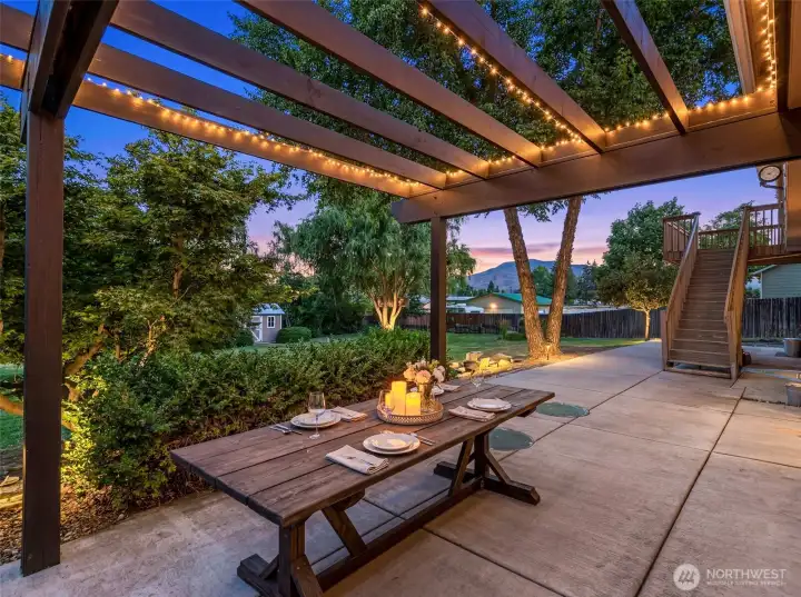 Pergola on back patio Pergola on back patio