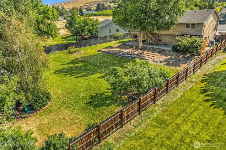 Deep back yard with so much space and fully fenced Deep back yard with so much space and fully fenced