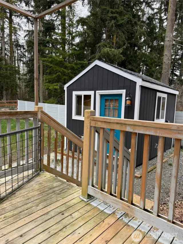 Back Deck view with Home Office or Storage.