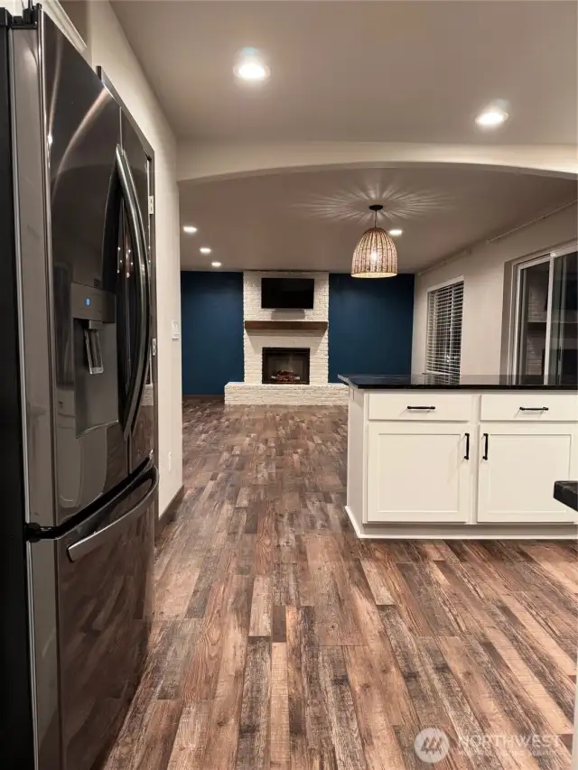 Kitchen view into the Living Room