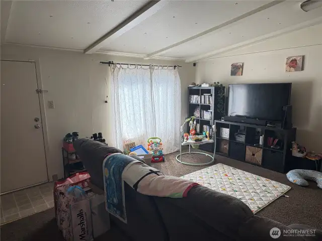 Living Room with vaulted ceilings