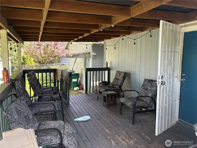 Back deck is covered
