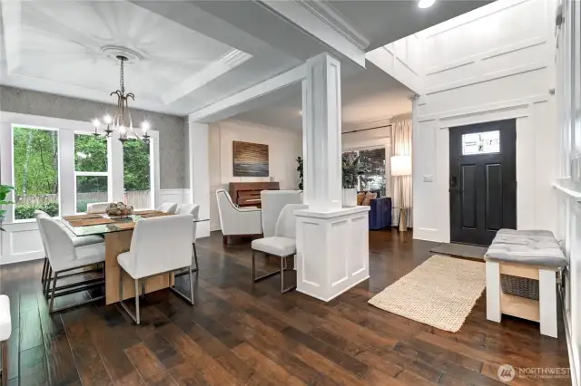 Dining room looking to front entry.