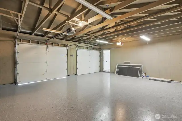 Garage with epoxy floors