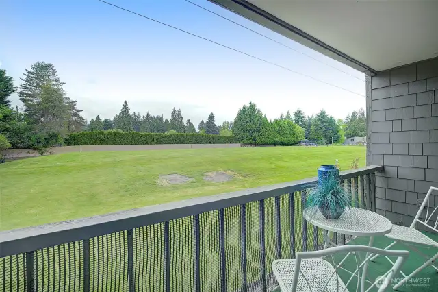 Slider opens to west-facing deck and nice outlook.