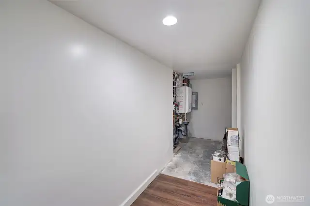 Space off laundry has potential for a future  bath.