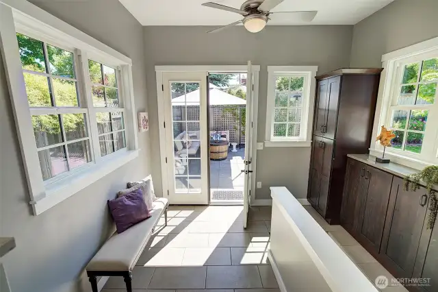 Mud room off kitchen & patio,