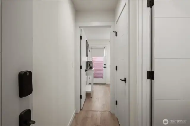 Separated entry way for downstairs unit.
