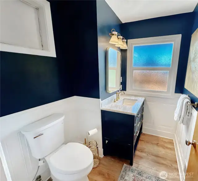 Completely updated main floor powder room.