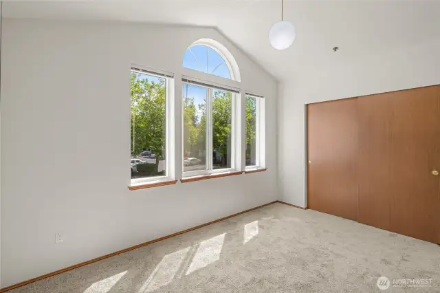 West-facing bedroom with double closet.