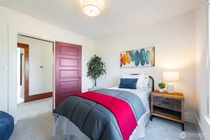 one of three upstairs bedrooms
