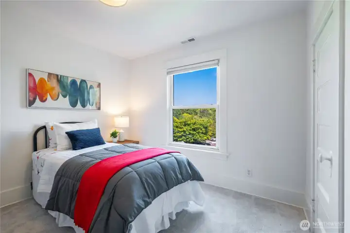 one of three upstairs bedrooms