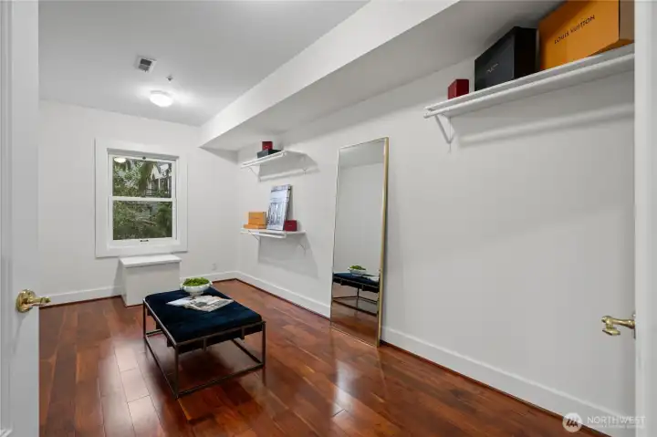 Design your own dream custom closet with this oversized walk-in off of the primary suite