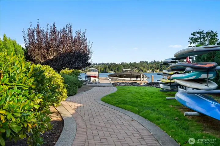 A short path down to the dock means you can enjoy a short stroll down to the lakefront every day; And since this is for residents only, no fighting crowds or looking for parking