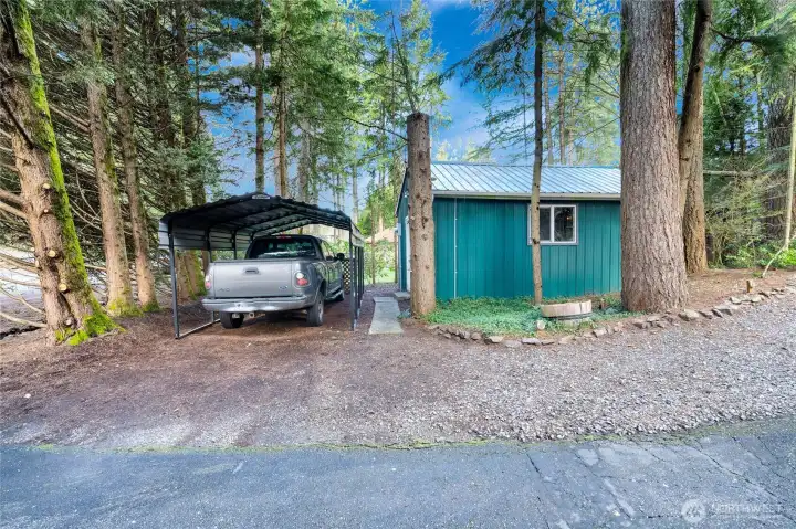 Carport and detached shop!