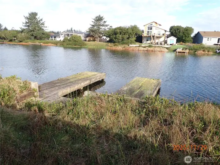 90' of water front with dock & view from home