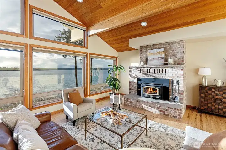 Inviting living room featuring warm details and a comfortable layout.