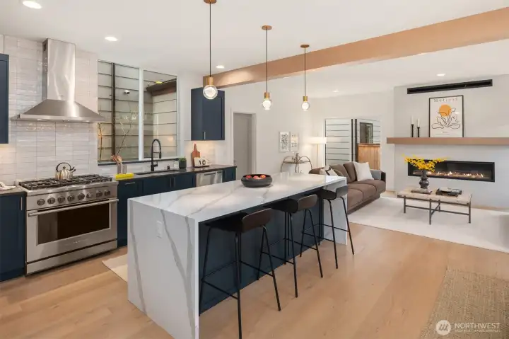 Open concept kitchen and dining