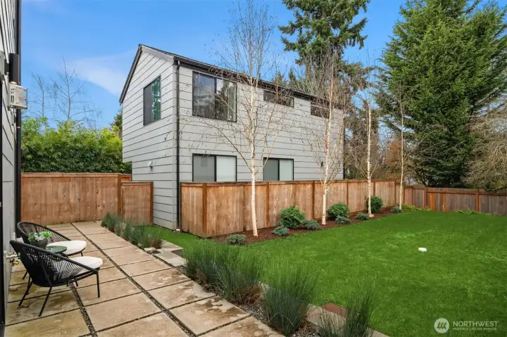 fully-fenced flat backyard