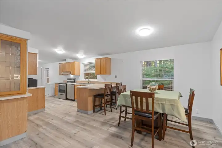 Dining area and kitchen