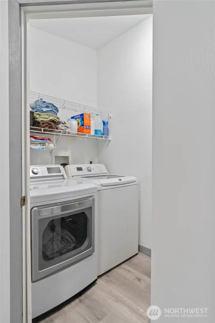Laundry with walk-in panty area