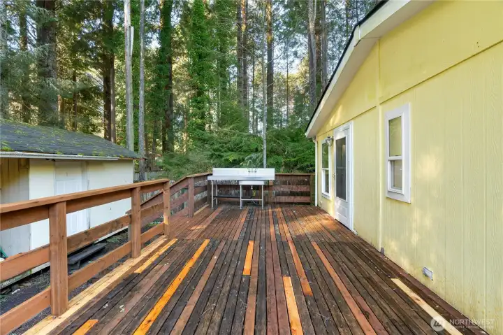Back Deck with fresh catch cleaning sink