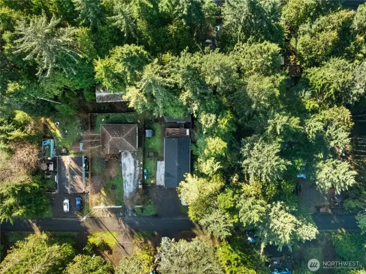 Aerial of neighborhood