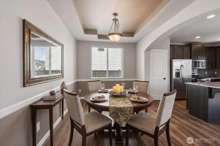Virtually staged dining room.