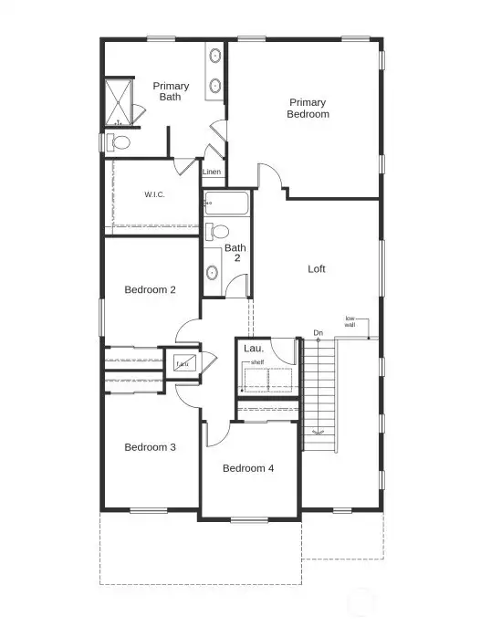 Rendering of layout, not of actual home
