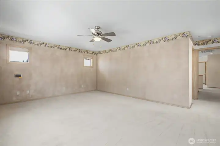 Elegant and spacious Primary suite with soaking tub, walk-in shower and huge walking in closet.