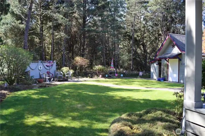 Entire back yard facing 20 acres of wooded land to the south