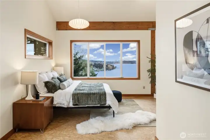Primary suite with lake views