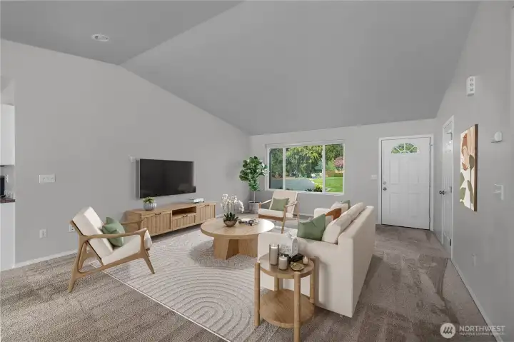 Virtually staged living space