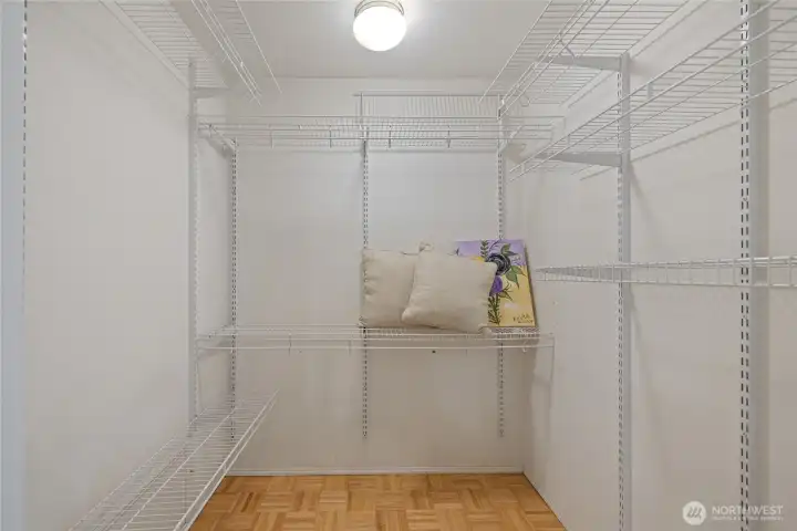PRIMARY WALK-IN CLOSET PARTIALLY STAGED