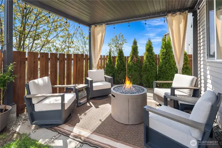 Private Backyard with patio addition to the home