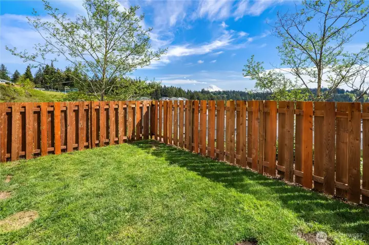 Fully fenced yard