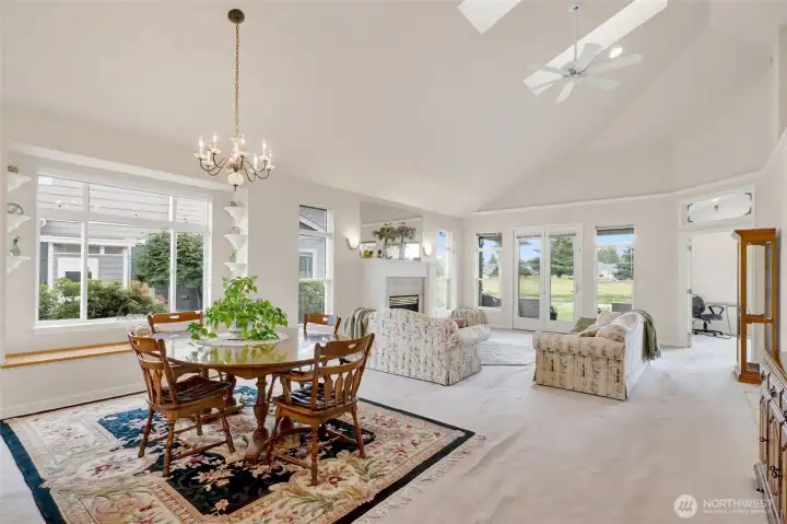 Soaring vaulted ceilings and abundant sunshine create an open, uplifting atmosphere. Soaring vaulted ceilings and abundant sunshine create an open, uplifting atmosphere.