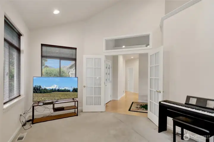 French doors provide privacy while maintaining an open feel...adaptable living designed to fit your lifestyle! French doors provide privacy while maintaining an open feel...adaptable living designed to fit your lifestyle!