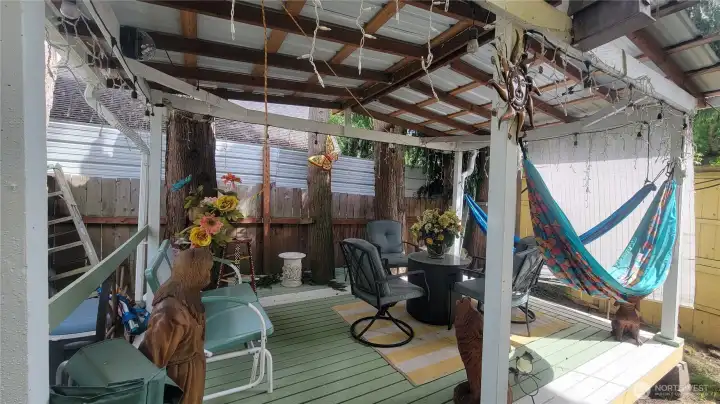 Outside covered patio Outside covered patio