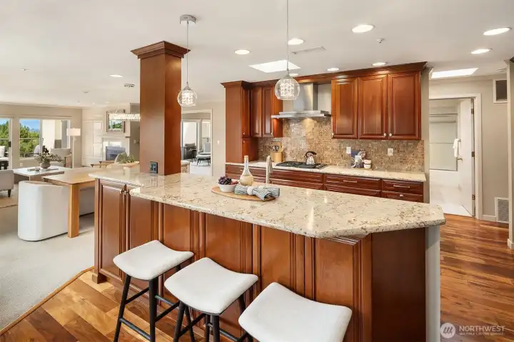 Kitchen island with bar seating