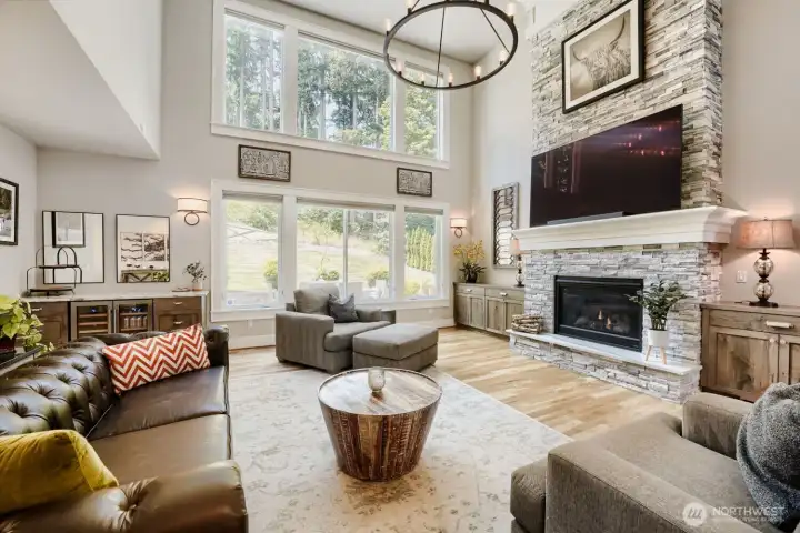 The cabinets in the living room are new and are a custom addition. They come with the home. The cabinets in the living room are new and are a custom addition. They come with the home.