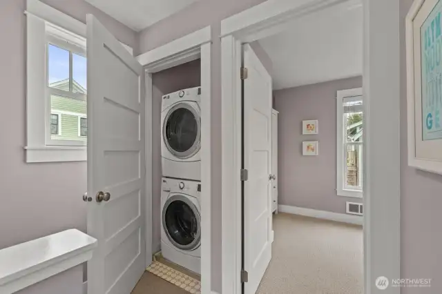 The laundry closet is functional and great for long or short stays at the beach!
