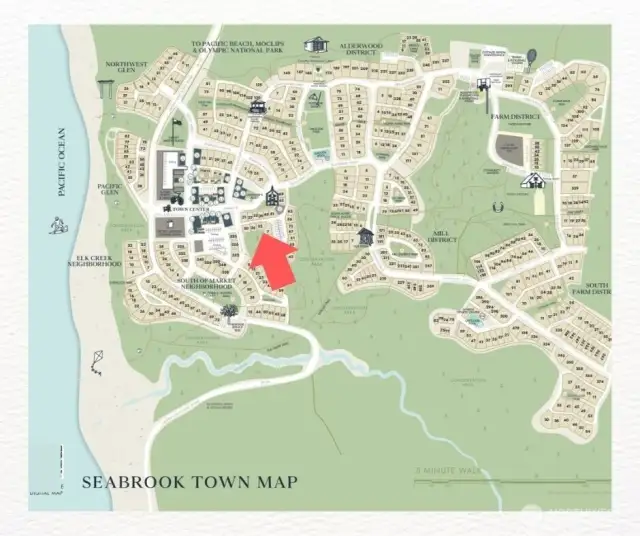Conveniently located between the indoor and outdoor pools. The  re is easy beach access on the Elk Creek Trail (AKA Gnome Trail) and a 5 min walk to downtown restaurants, shopping, & activities!