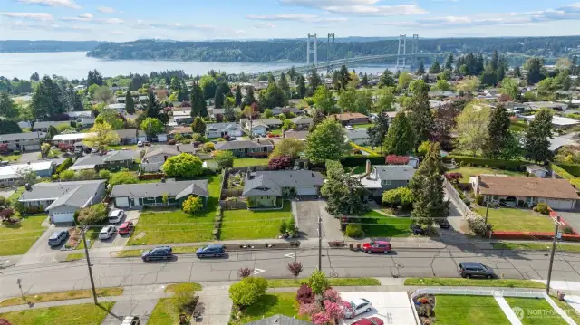 Neighborhood view with the sound and Narrows in the background